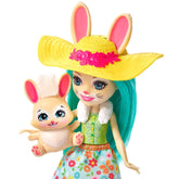 Enchantimals Bunny Blooms Playset with Fluffy Bunny Doll (6-in), Mop Animal Friend Figure, and 11+ Accessories, with Garden Bed, Removable Flowers, Yard Tools, and More, Great Gift for 3 8 Year Olds